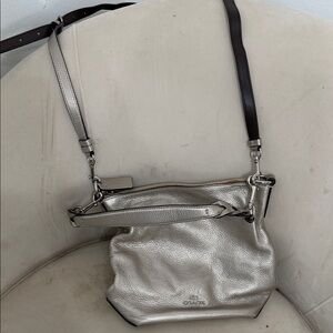 Coach Shimmering Silver Crossbody Bag